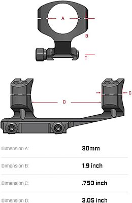 WARNE SHXSKEL30TW 1.9 inch Super High, 30mm Mount, 6061/T6 Aluminum, Steel Threaded Inserts, Black