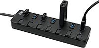 Adesso 7-Port USB 3.0 Hub with Individual Power Switch & Power Adapter