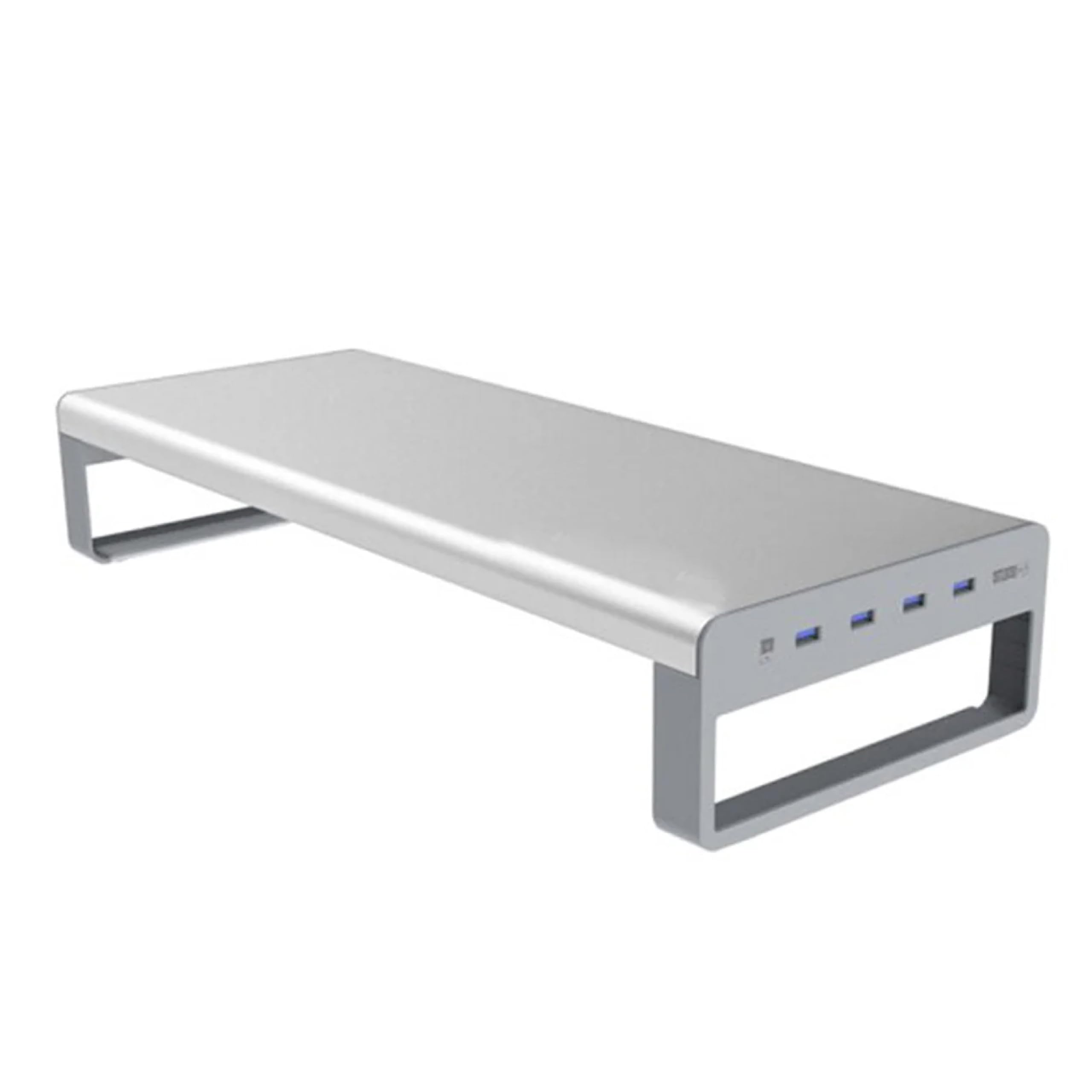 OTM Essentials Slim Aluminum Monitor Stand, Desk Riser with Non-Slip Padding and Tilted Surface