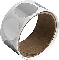 JAM PAPER Circle Label Wafer Seals with Serrated Edges - 100 Round Self-Adhesive Labels