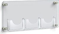 Azar Displays 3-Pocket Bifold Wall Brochure Holder, 11in x 23in, Clear/Silver Caps