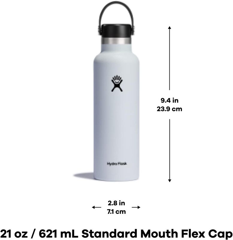 HYDRO FLASK Standard Mouth Insulated Stainless Steel Water Bottle with Flex Cap