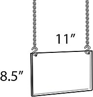 Azar Displays Hanging Poster Frames, Clear Acrylic, Ceiling-Mount