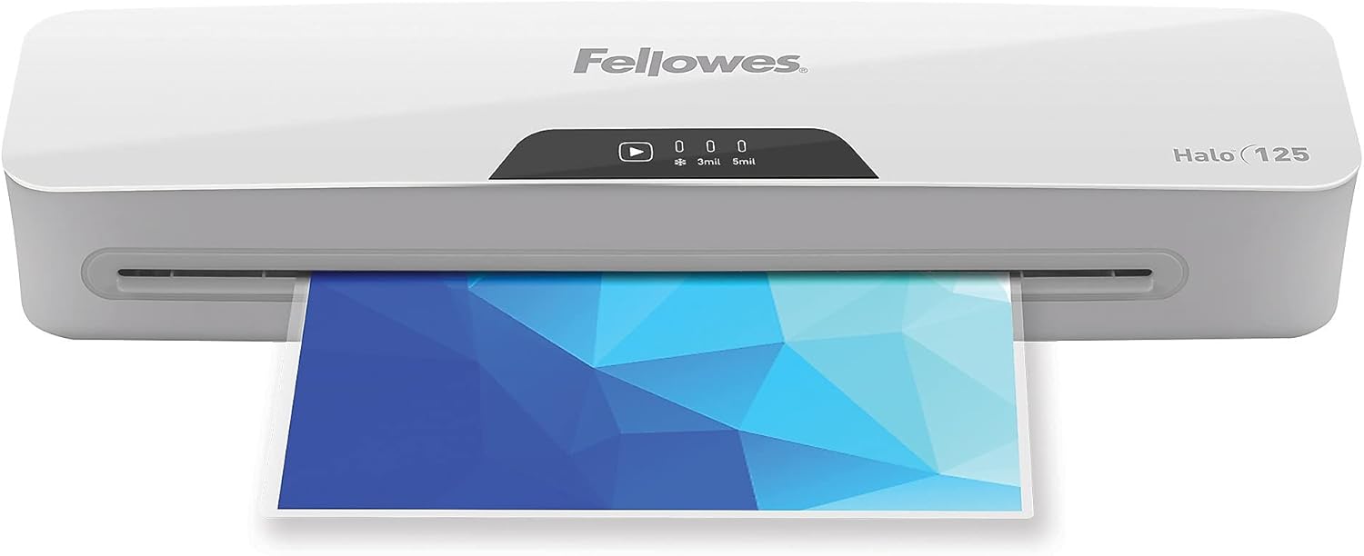 Fellowes® Halo™ 125 Thermal Laminator With 25 ImageLast Pouches, 12-1/2" Width, White