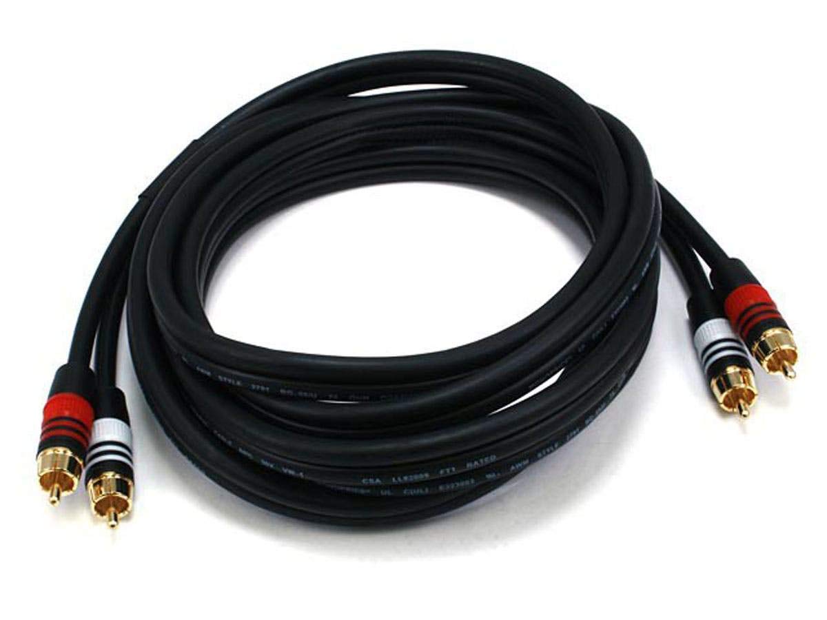 Monoprice Premium Two-Channel RCA Audio Cable - 2 RCA Plug to 2 RCA Plug, 22AWG RG-59