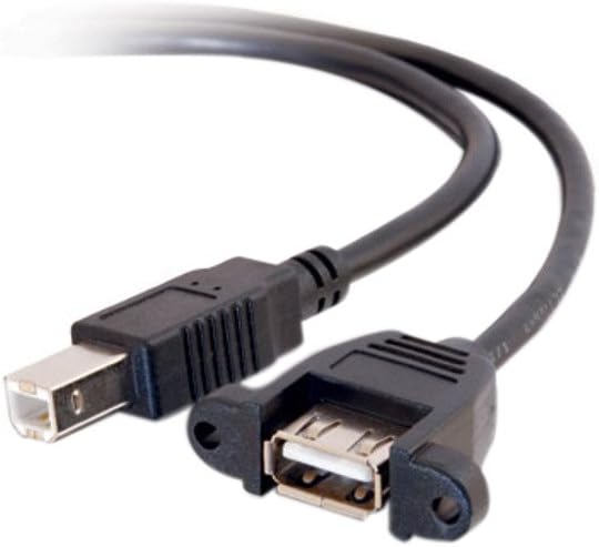C2G Legrand USB A to B Cable, Female to Male, 2ft, Black (Model 28068)