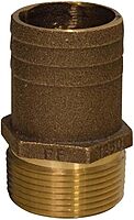 GROCO 1/2" NPT x 3/4" Bronze Full Flow Pipe to Hose Straight Fitting