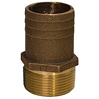 GROCO 1/2" NPT x 3/4" Bronze Full Flow Pipe to Hose Straight Fitting