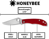 SPYDERCO Honeybee Micro Slipjoint Pocket Knife 1.68" Sandvik 12C27
