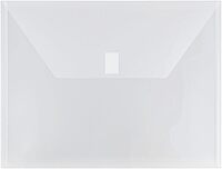JAM PAPER Plastic Booklet Envelopes with Hook & Loop Closure - Pack of 12