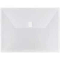 JAM PAPER Plastic Booklet Envelopes with Hook & Loop Closure - Pack of 12