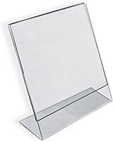 Azar Displays Acrylic L-Shaped Sign Holders, Clear - Pack of 10