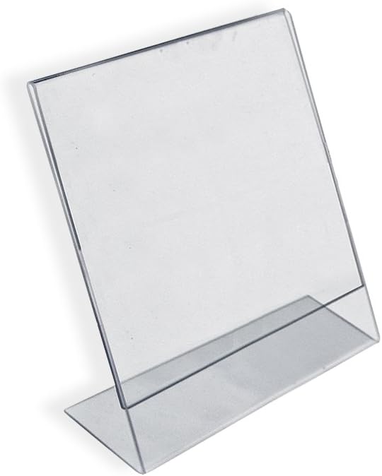 Azar Displays Acrylic L-Shaped Sign Holders, Clear - Pack of 10