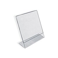 Azar Displays Acrylic L-Shaped Sign Holders, Clear - Pack of 10
