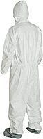 DuPont Tyvek 400 TY122S Disposable Protective Coverall with Elastic Cuffs, Attached Hood and Boots, White, Medium, CASE OF 25