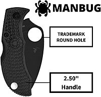 Spyderco Manbug Wharncliffe Folding Pocket Knife with 1.9" VG-10 Steel Blade and FRN Handle - PlainEdge - MBKWPBK