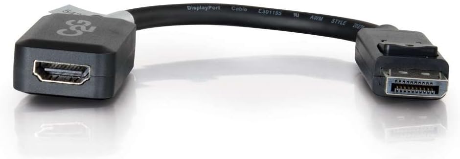 C2G Legrand DisplayPort to HDMI, Male to Female Displayport Cable, Black DisplayPort Cable, 8 Inch Digital Display Cable
