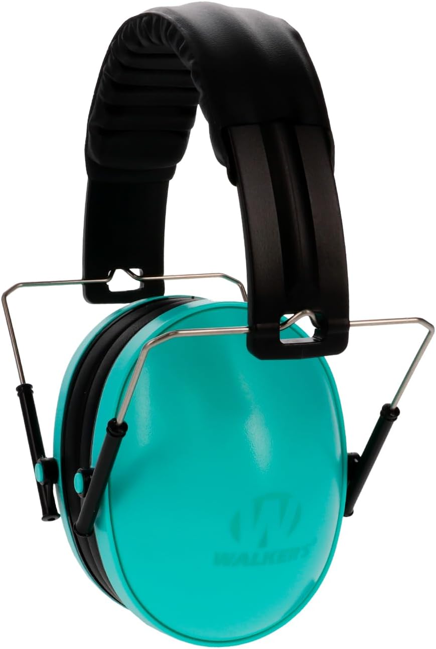 WALKER'S Youth & Women's Low Profile Folding Padded Hearing Protection Earmuffs