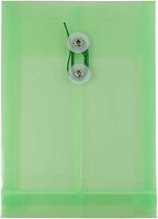 JAM PAPER Open-End Plastic Envelopes, Button & String