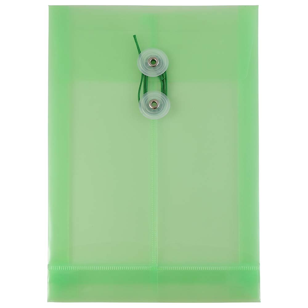 JAM PAPER Open-End Plastic Envelopes, Button & String