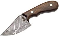 BucknBear Custom Handmade Damascus Fixed Blade Skinner Knife (Walnut Wood)