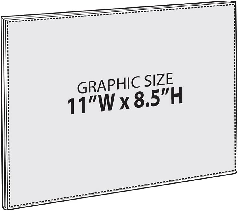 AZAR DISPLAYS Clear Acrylic Self Adhesive Wall Sign Holder Frames - Pack of 10