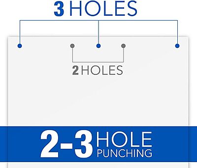 Swingline 3 Hole Punch Heavy Duty, 32 Sheet Capacity Three Hole Puncher 3 Ring, Adjustable 2-7 Hole Paper Punch, Black & Silver (74350)