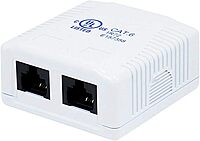 Monoprice Cat6 RJ45 Surface Mount Box - UL Listed, 2-Port, Dual IDC, 110D or Krone Type, 50u, TAA, No Logo, White