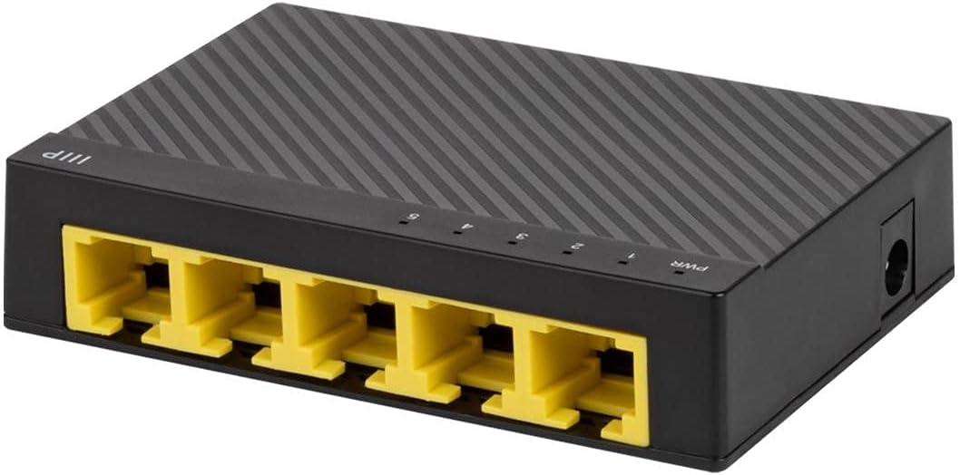 Monoprice 5-Port 10/100/1000Mbps Gigabit Ethernet Unmanaged Desktop Switch, IEEE 802.3ab, Cat5e, Plug and Play