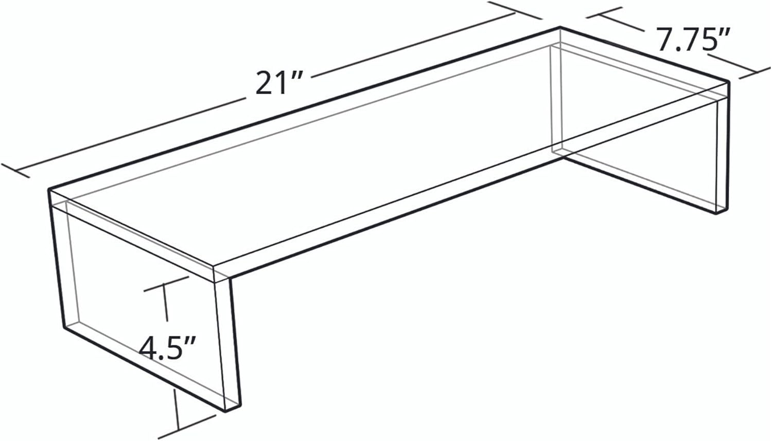 Azar 515360 Acrylic Monitor Stand Riser – Made in USA Laptop stand and Monitor Riser Acrylic Monitor Stand Riser Clear