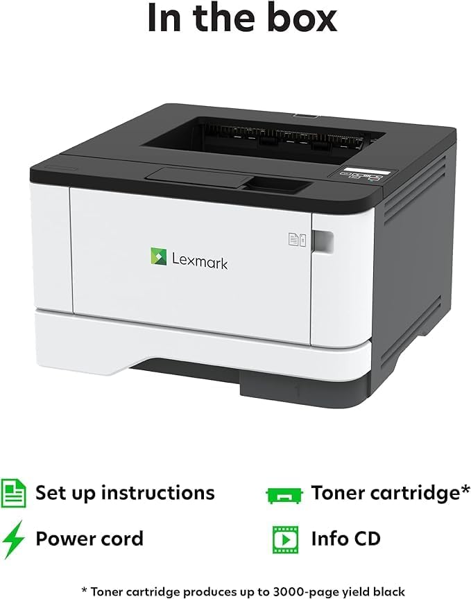 Lexmark MS431dw Black and White Laser Printer, Wireless with Ethernet, Mobile-Friendly and Cloud Connection with Automatic