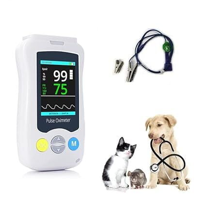 Anazoo Oxímetro de Pulso de Mano Veterinario, Oxímetro de Pulso Veterinario Gato Perro Monitor de frecuencia de Pulso SPO2 Sensor de Oído/Lengua SPO2 Anazoo Oxímetro de Pulso de Mano Veterinario, Oxímetro de Pulso Veterinario Gato Perro Monitor de frecuencia de Pulso SPO2 Sensor de Oído/Lengua SPO2