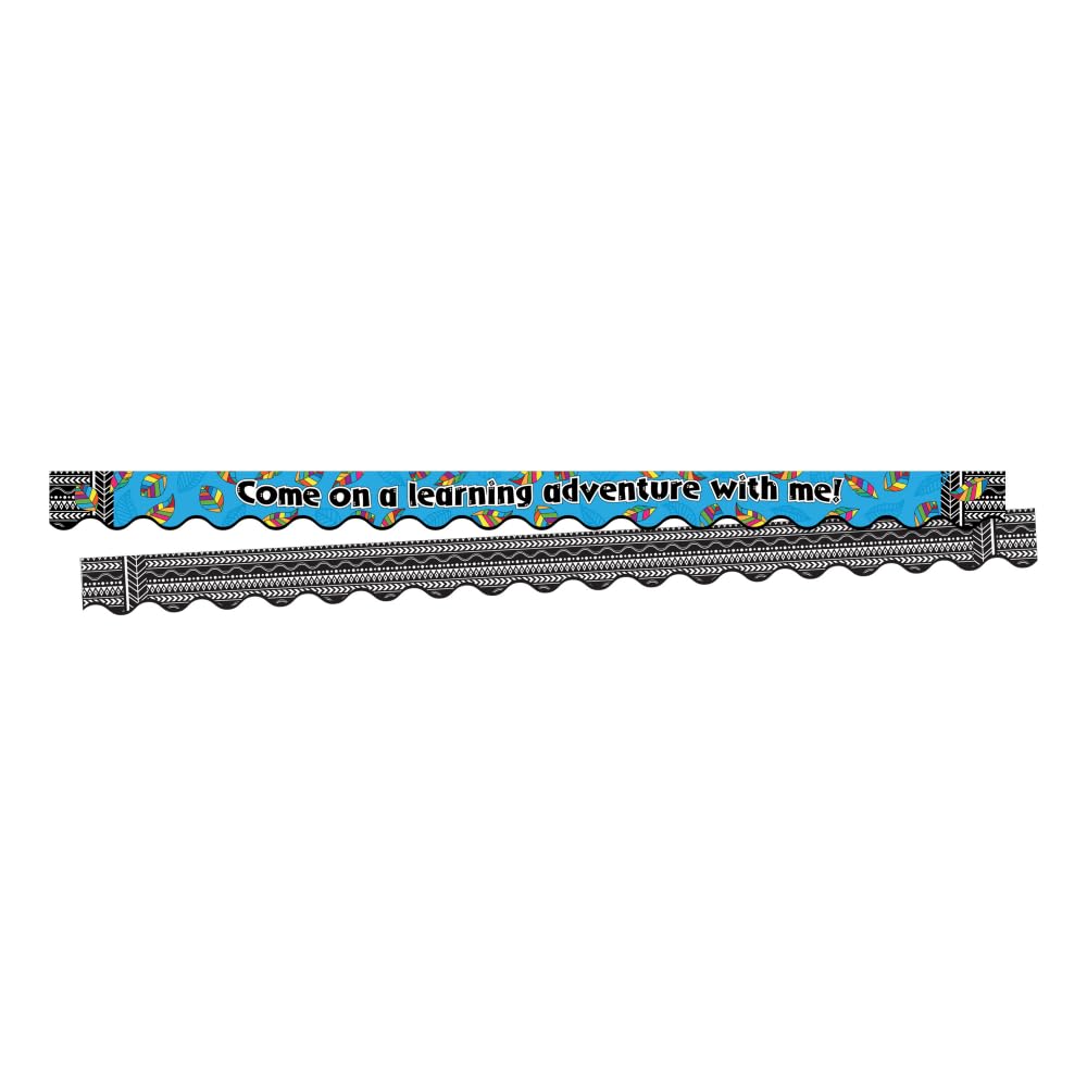 Barker Creek Double-Sided Scalloped Edge Border 2-Pack, A Learning Adventure