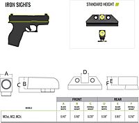 Night Fision Standard Height Perfect Dot Tritium Night Sight Set Compatible with Mossberg MC1sc/MC2/MC2c