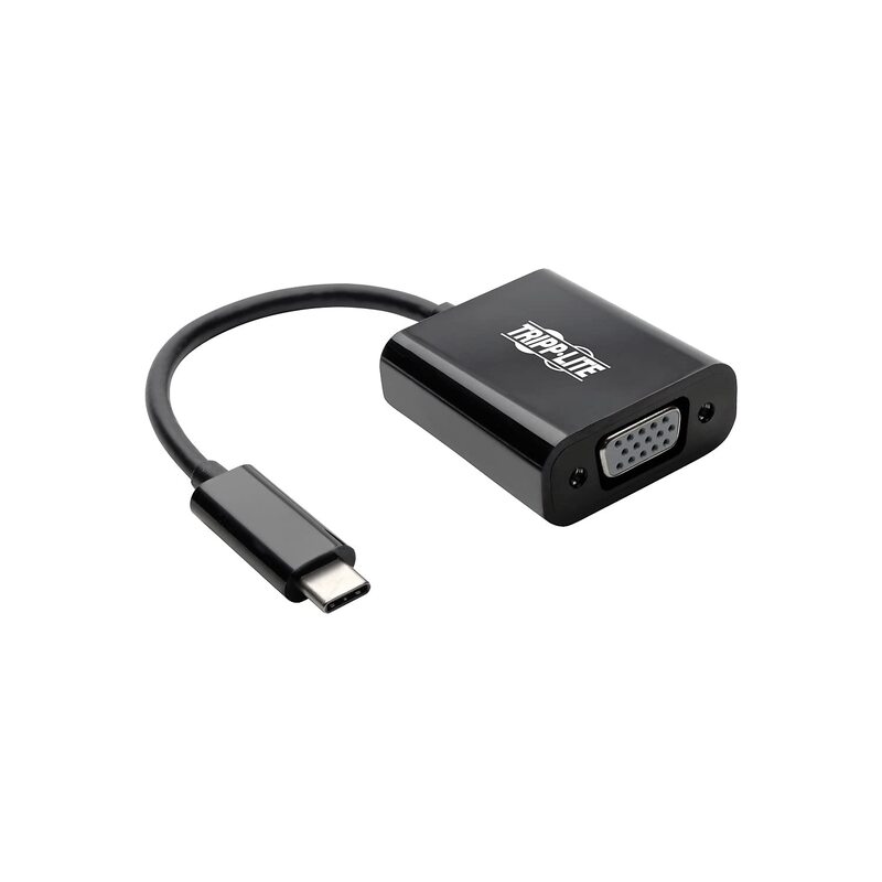 Tripp Lite USB C to VGA Adapter Converter 1080P M/F Black USB Type C, USB 3.1 Gen 1, Portable, Thunderbolt 3 (U444-06N-VB-AM)