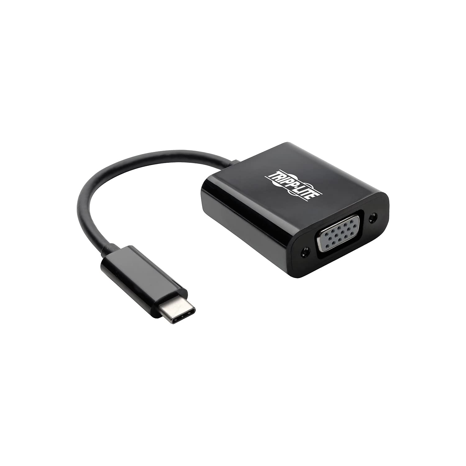 Tripp Lite USB C to VGA Adapter Converter 1080P M/F Black USB Type C, USB 3.1 Gen 1, Portable, Thunderbolt 3 (U444-06N-VB-AM)