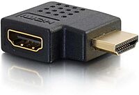 C2G HDMI Adapter, HDMI Right Angle Adapter, Fits in Tight Spaces, for Wall Mounted TVs, Black, Cables to Go 43290