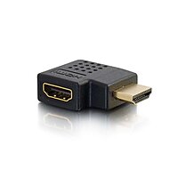 C2G HDMI Adapter, HDMI Right Angle Adapter, Fits in Tight Spaces, for Wall Mounted TVs, Black, Cables to Go 43290
