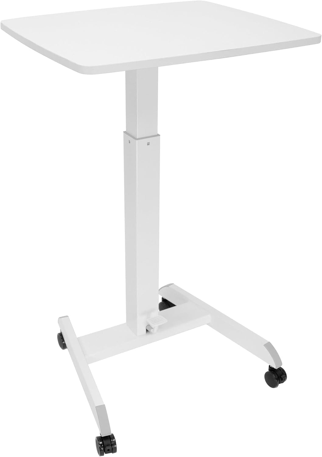 Mount-It! Adjustable Rolling 23inW Laptop Computer Desk, White