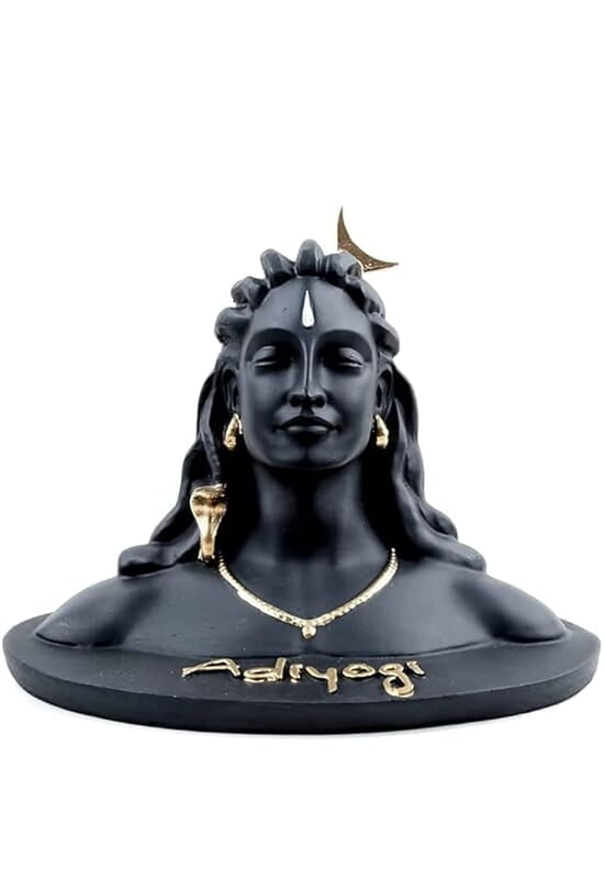 Adiyogi Shiva Statue for Car Dash Board, Pooja & Gift (Black-5.5Inches)