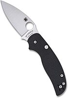 Spyderco Sage 6 Folding Knife - CPM S30V Steel Blade with Carbon Fiber/G-10 Laminate Handle, Button-Release Compression Lock, PlainEdge - C123CFBCLP