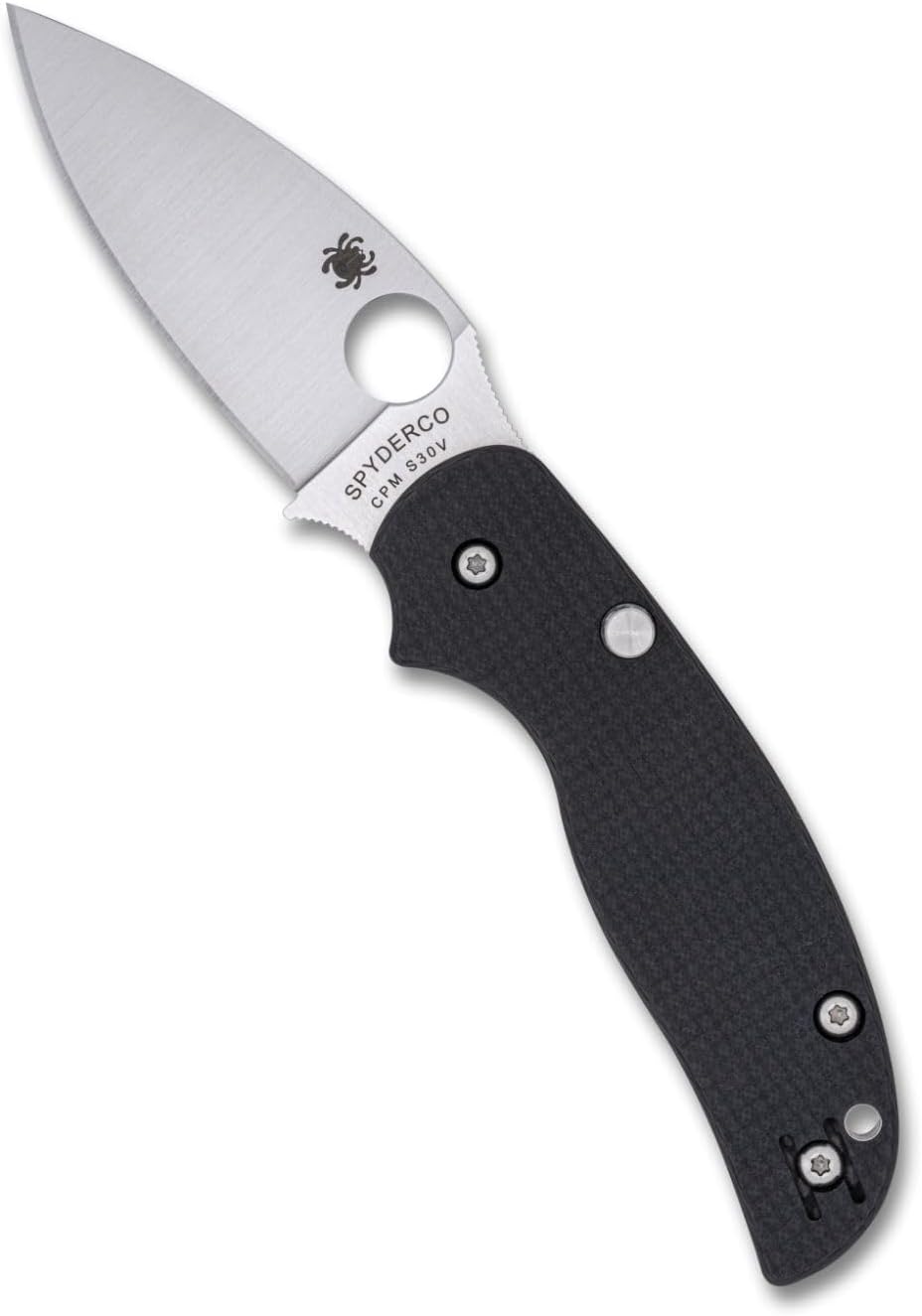 Spyderco Sage 6 Folding Knife - CPM S30V Steel Blade with Carbon Fiber/G-10 Laminate Handle, Button-Release Compression Lock