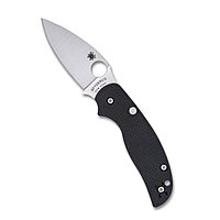 Spyderco Sage 6 Folding Knife - CPM S30V Steel Blade with Carbon Fiber/G-10 Laminate Handle, Button-Release Compression Lock, PlainEdge - C123CFBCLP
