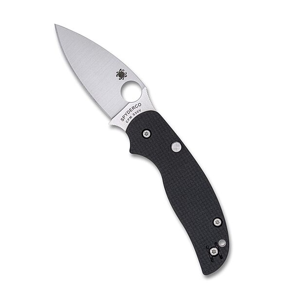 Spyderco Sage 6 Folding Knife - CPM S30V Steel Blade with Carbon Fiber/G-10 Laminate Handle, Button-Release Compression Lock, PlainEdge - C123CFBCLP