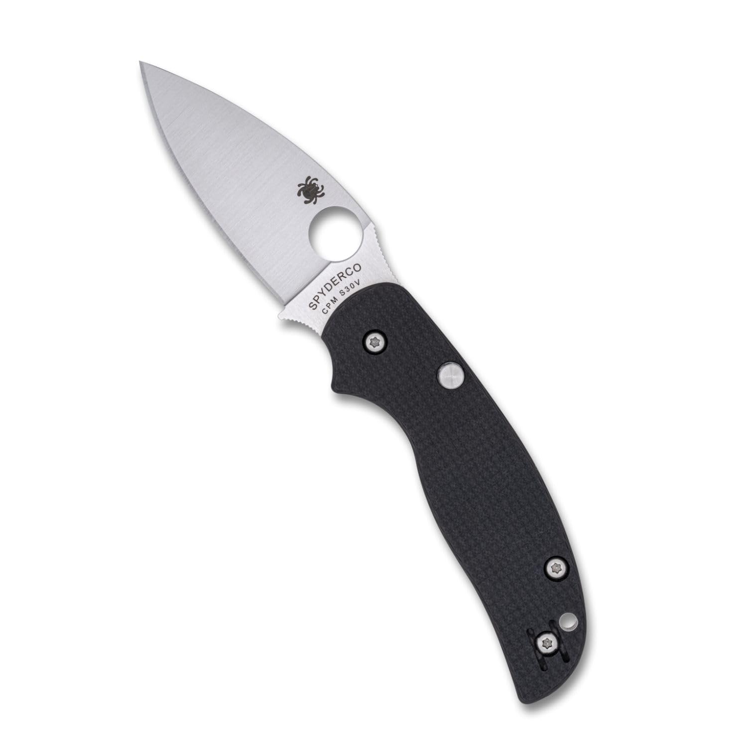 Spyderco Sage 6 Folding Knife - CPM S30V Steel Blade with Carbon Fiber/G-10 Laminate Handle, Button-Release Compression Lock