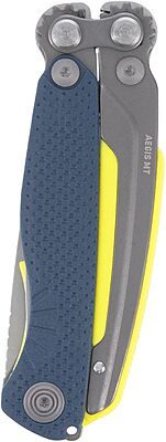 SOG Aegis MT Lightweight Compact Multi-Tool for Outdoor Use with Stainless Steel Clip-Point Blade and Pliers, Indigo/Acid