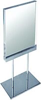 Azar Displays Elite Series Acrylic Block Sign Holder on Chrome Stand