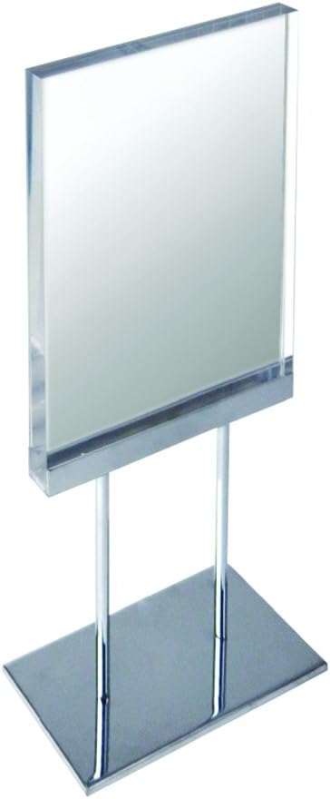 Azar Displays Elite Series Acrylic Block Sign Holder on Chrome Stand