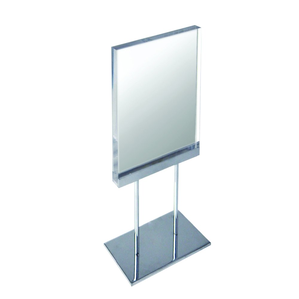 Azar Displays Elite Series Acrylic Block Sign Holder on Chrome Stand