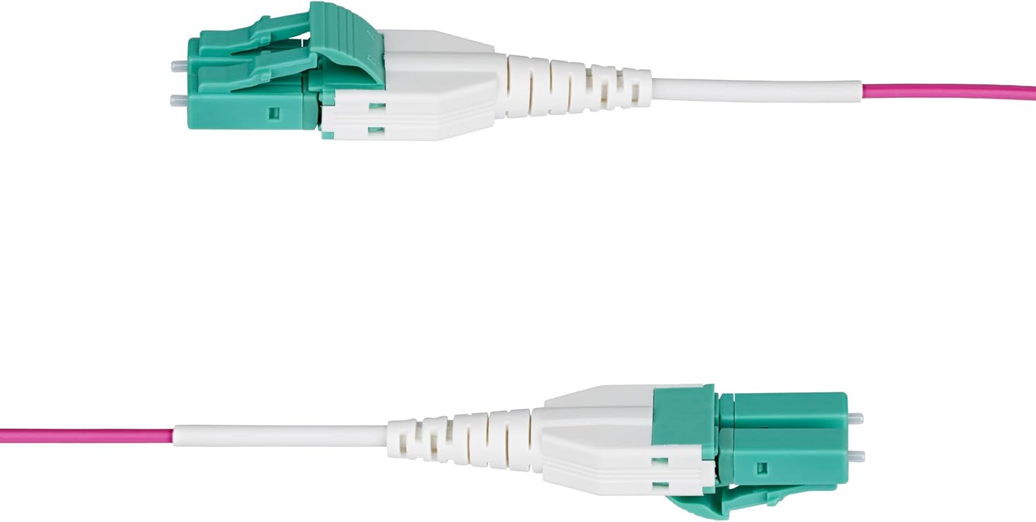 StarTech.com 1m (3.3ft) LC to LC (UPC) OM4 Multimode Fiber Optic Cable, Erika Violet, 50/125, 40G/100G